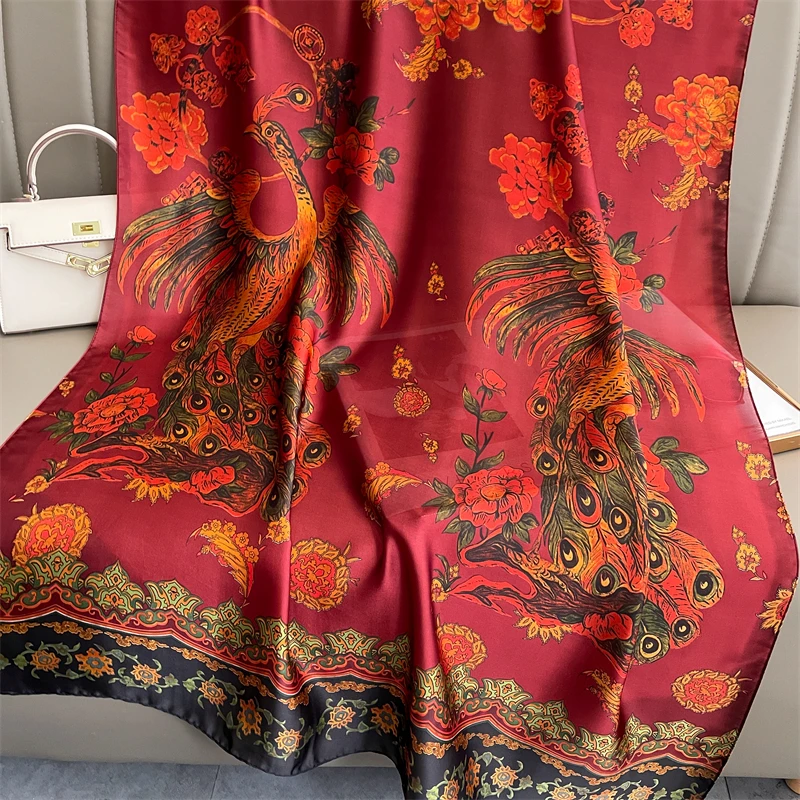 design satin soie châle hijab écharpe femmes mode été crème solaire plage étole enveloppes bufanda femme foulard echarpe nouveau