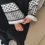 Nouveau crêpe douce broderie Palestine Kefiyyeh Ramadan gland dubaï Abaya femmes costume de famille robe musulmane modeste islamique Abaya