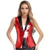 paillettes gilet femmes mode gilets sans manches discothèque bling gilets habillés hauts rave festival de musique fête brillant cosutme