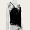 haut camisole en dentelle pour femmes, trafizaran, dos nu, ourlet asymétrique, fête, spectacle nocturne, style lingerie, été, 2025