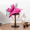 luxe vert violet bleu satin fascinator chapeau coiffure pour les femmes cocktail banquet fête fascinators élégant visage voile casque