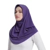 Écharpe de tête solide pour femmes musulmanes, châle rond, écharpe de sauna instantanée, hijab islamique prêt à porter, niab et intérieur ab, côtelé, amira hijab, 1 pc