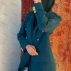 blazer élégant à double boutonnage pour femmes, tenues abaya musulmanes de dubaï, revers patricia, veste formelle sur mesure, vêtements 1 pièce, 2025