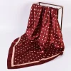 foulard de tête femmes marque de luxe 90 × 90 cm foulard carré en soie satin bandana cheveux doux foulard hijab foulards de cheveux pour dames