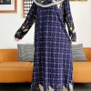 abaya musulmane en coton massif pour femmes, vêtement de prière du ramadan, chapeau commun, dubaï, turquie, moyen orient, robe florale, ample, 2023