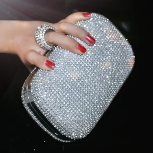 Pochettes de soirée à clous de diamant pour femmes, sac à main avec chaîne à bandoulière, sac portefeuille de soirée pour mariage