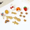 broches de badges en émail, 10 à 100 pièces, broches aléatoires de diversité, icônes de plantes, épingles de fruits d'animaux sur sac à dos, vêtements, chapeau, accessoires de décoration