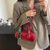 sac à main en cuir pu pour femme, petit, haut de gamme, rétro, solide, bandoulière, luxe, baril, français, initié