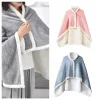 couverture en flanelle double couche décontractée, châle chaud et épais, cape enveloppante pour femmes, écharpe de voyage