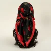 hijab en satin imprimé rose pour femme musulmane, bandana carré, bandeau d'Été, 85x85cm