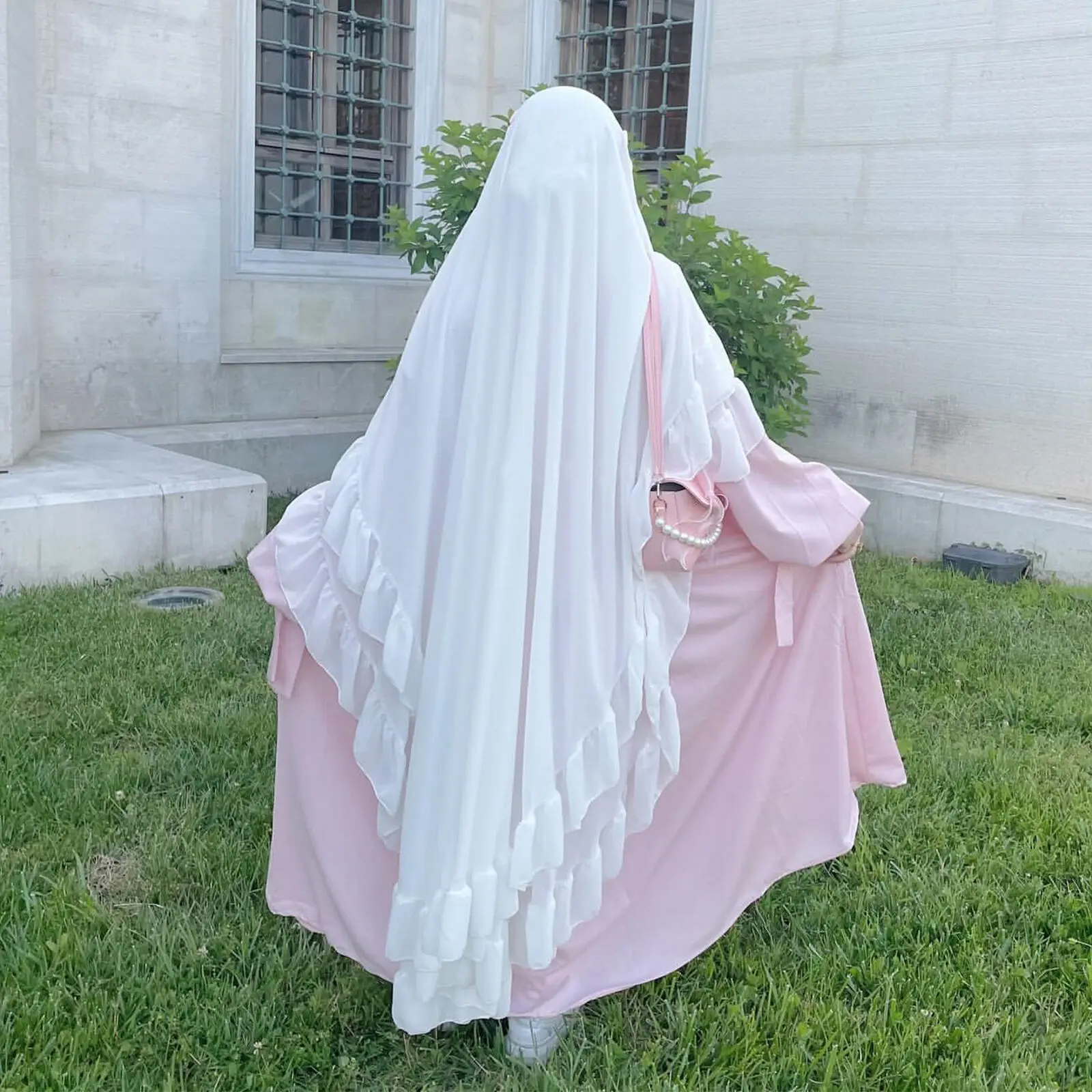 longue écharpe en mousseline de soie pour femmes musulmanes, hijab, dubaï, abaya, deux couches, à volants, enveloppes de sauna, châles, eid, arabe, islamique, tiens imar, ramadan