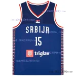 2026 maillots de basket-ball Srbija 15 maillot Jokic couture broderie pas cher haute qualité vêtements de sport en plein air bleu marine blanc mode