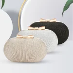 Pochette de mariée pour mariage, sac à main de soirée pour femmes, sacs à bandoulière avec chaîne, strass élégants en forme d&rsquo;œuf, pochette de Banquet