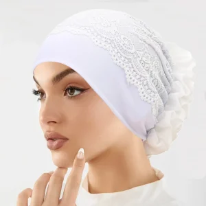 Indien respirant fleur dentelle Turban casquette femmes musulmanes couvre-chef foulard chapeau islamique chapeaux Bonnet femme bandeau Bonnet
