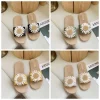 pantoufles plates élégantes à fleurs en pvc, tongs de style bohème, chaussures de plage antidérapantes, sandales d'extérieur