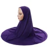 foulard hijab pour femmes, couvre tête arabe, double couche, bord rond, capuchon inférieur, écharpe haute élastique