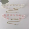 chaîne de taille en perles de style tendance, ceinture à pampilles pour robes, ceinture cintrée de luxe, accessoires d'été français 2025