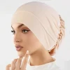 mode musulmane femmes hijabs doux extensible couleur unie turban chapeau cancer chimio bonnets casquettes chapeaux bandeau cheveux accessoires