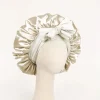 bonnet en satin en soie, réglable, pour dormir, avec bandeau à nouer, pour femmes et hommes