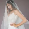1 couche simple voile de mariée mariage voile de mariée couverture visage voile blanc ivoire sans un peigne accessoires de mariage