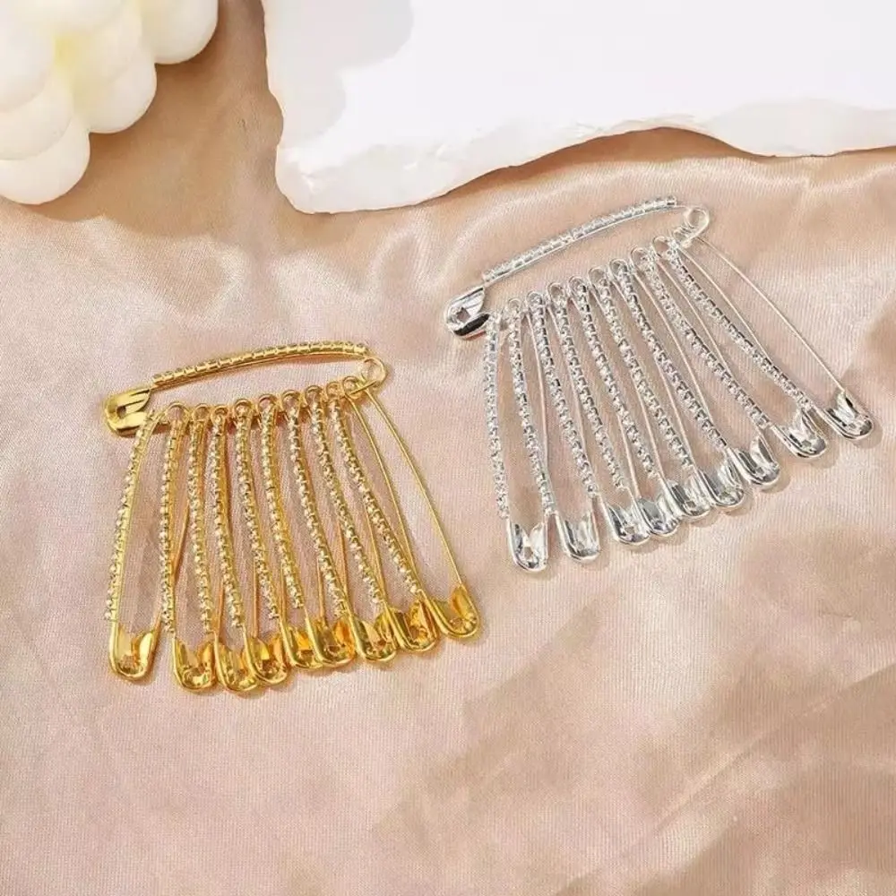 Épingles de sûreté en strass or/argent, accessoires de bijoux de Style coréen, épingles de robes de jupe, Design Vintage brillant