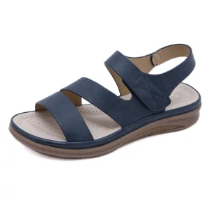 Femmes sandales décontractées confortables pantoufles souples sandales à plate-forme compensée femme rétro plate-forme bout ouvert chaussures de plage en plein air