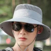 Respirant décontracté pour hommes en plein air Polyester visière chapeau femmes chapeau de soleil seau chapeau avec rabat de cou été Protection UV