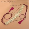 ceinture en corde à main couleur or pour femmes, caftan marocain, bijoux de mariée en cristal, bijoux de festival arabe