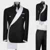 costumes de mariage 2 pièces pour hommes, style beige, coupe cintrée, blazer à double boutonnage, tuxedos de marié d'affaires, costume de bal de fête