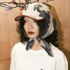 mode imprimé fleuri soie carré écharpe chapeau femmes doux satin foulard bandeau foulard tête hijab dame bandeau chapeaux
