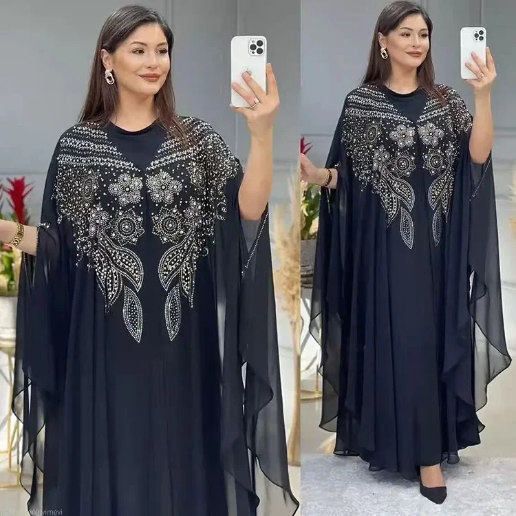 robes africaines pour femme 2025 mousseline de soie boubou ankara dashiki 2 pièces ensemble tenue dubaï caftan abaya robe marocaine femme grande taille