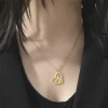collier pendentif de gymnastique d'amour de gymnastique de couleur argent, pendentif de gymnastique américain à rabat pour femme, bijoux de sport fins en acier inoxydable