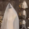 Voile de mariée Long monocouche, bricolage en Tulle pour femmes, Simple et élégant, accessoires de fête d&rsquo;enterrement de vie de jeune fille, pour fête de mariage