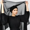 turban intérieur en mousseline de soie pour femme, hijab musulman avec structure magnétique, écharpe de sauna, document solide, qualité supérieure, islamique instantané