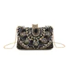 vintage femmes noir perlé soirée pochettes dames boîte en métal embrayages mariage cocktail fête sacs à main sacs à main