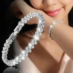 Bracelet élégant pour femmes, chaîne en Zircon cubique, strass brillant incrusté, cadeaux