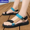 classique noir hommes sport sandales été loisirs plage vacances sandales en plein air antidérapant respirant plat sandales chaussures