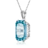 collier en argent sterling 925 pour femmes, pendentif de luxe en pierres précieuses aigue marine, chaîne de cou, bijoux fins, design en filigrane