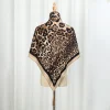 foulard carré imprimé léopard avec diamants pour femme, hijab musulman, à la mode, de styliste, pour sauna, châle, nouvelle collection