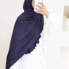 hijab de luxe en jersey à bord ondulé pour femmes, couleur unie, foulard en soie de lait, châle d'automne, écharpe en mousseline de soie extensible, ramanda