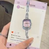montre pour femme à quartz, petite chaîne carrée de luxe minimaliste, tempérament à la mode
