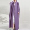abaya musulman pour femmes manches chauve souris plissé dégradé cardigan trench coat 2025 automne dubaï abayas grande taille femmes manteau de luxe