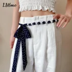 Longue écharpe en soie à pois, Vintage, chaîne de taille en perles, Design luxueux à la mode, ceinture, accessoires pour vêtements exquis