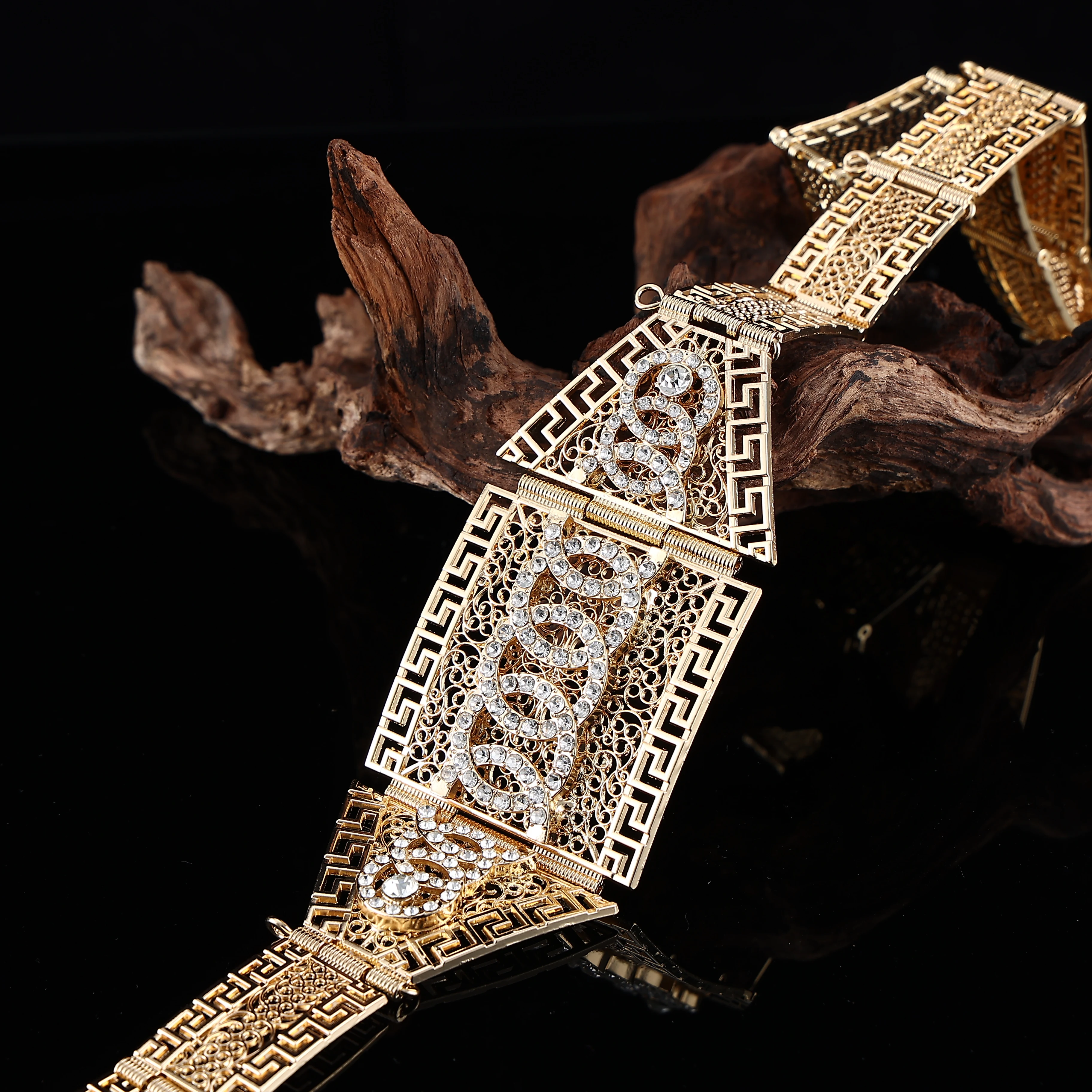 Chaîne de ceinture à motif géométrique pour femmes, longueur réglable, nouvelle chaîne de taille Chic marocain pour robe de mariée, accessoires de luxe pour le corps