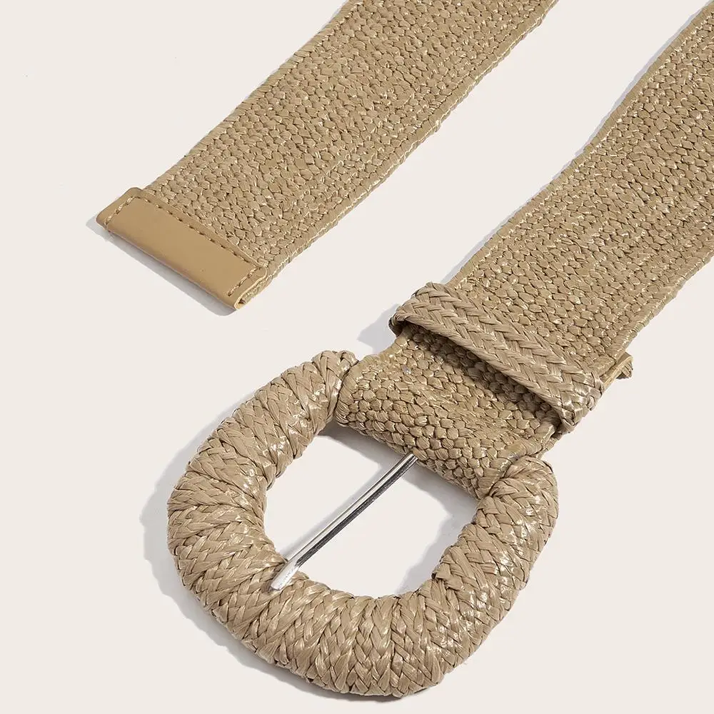 Ceinture élastique en paille PP tissée en herbe, larges ceintures tressées, utiles, décor à la mode, bandes Vintage pour femmes