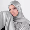 Écharpe hijab en satin pour femme, châle brcorporelle, Étoles brillantes, solide, document uni, premium, injfeeling, wraps, luxe