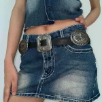 Ceinture en relief personnalisée pour femmes, style coréen avec jupe, design polyvalent, ceinture décorative de niche rétro haut de gamme