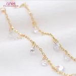 Chaîne en laiton plaqué or 14K et cristal de Zircon, accessoires pour la fabrication de bijoux, Bracelets, collier, boucles d&rsquo;oreilles, matériel