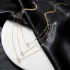 chimzunderes collier pendentif multicouche pour femme, tour de cou jochoker, bijoux brillants, cadeau de fête, mode féminine