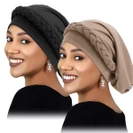 Chapeaux islamiques tressés torsadés, 2 pièces/lot, enveloppes, casquettes Hijab pour femmes, casquette arabe musulmane, Turban, couvre-chef, perte de cheveux